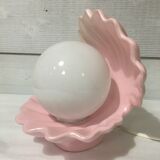 Iridescent pink shell lamp