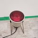 Space Age desk lamp, white metal, chrome-plated steel, red glass, Germany,