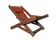 Chaise longue en cuir brutaliste, années 50/60