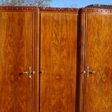 3-door walnut Art Deco wardrobe