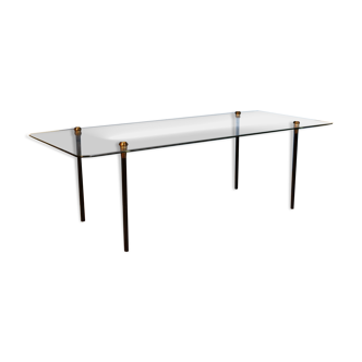 Table basse métal & verre 1950