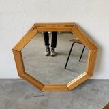 80s hexagonal pine mirror