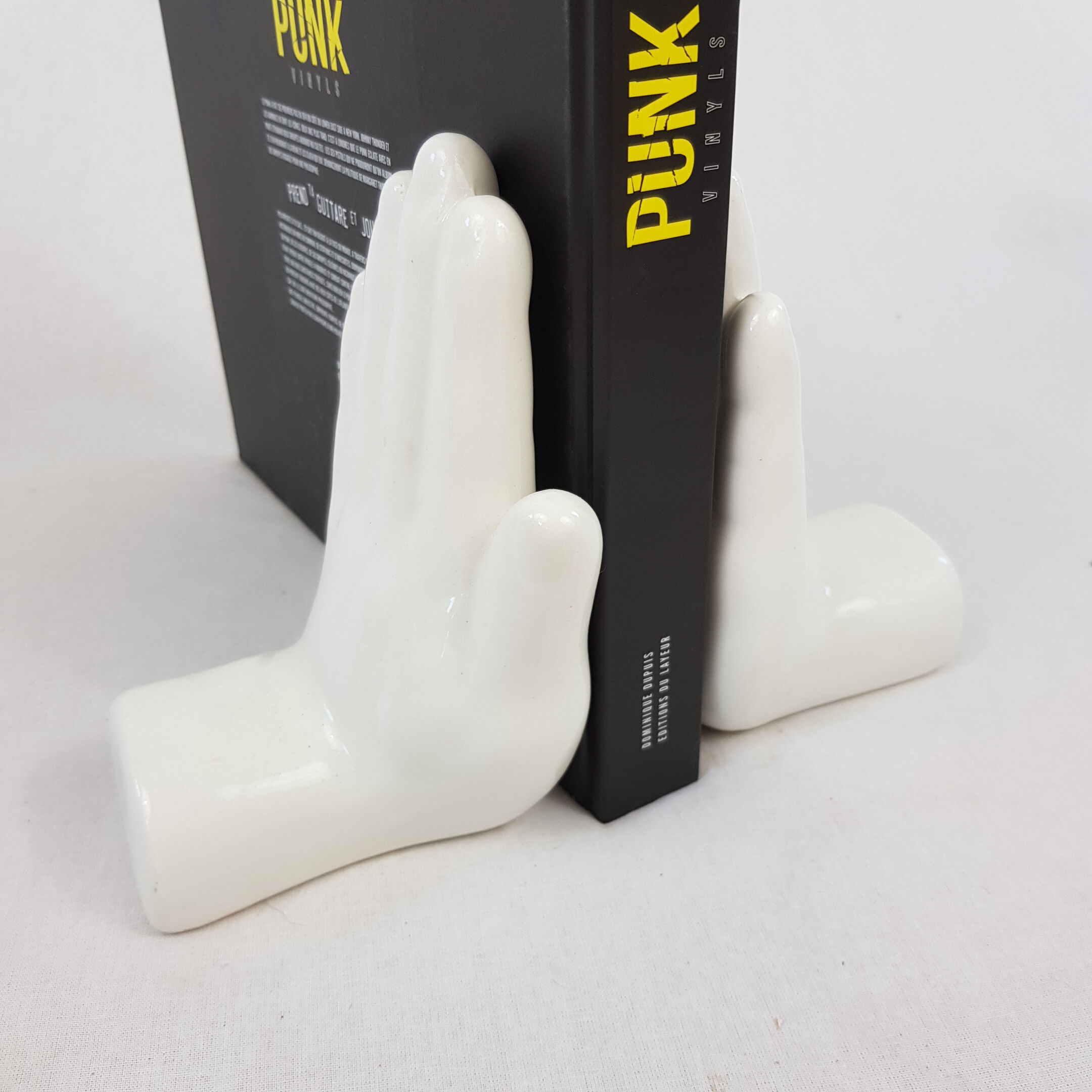 White ceramic book greenhouse representing hands 1980