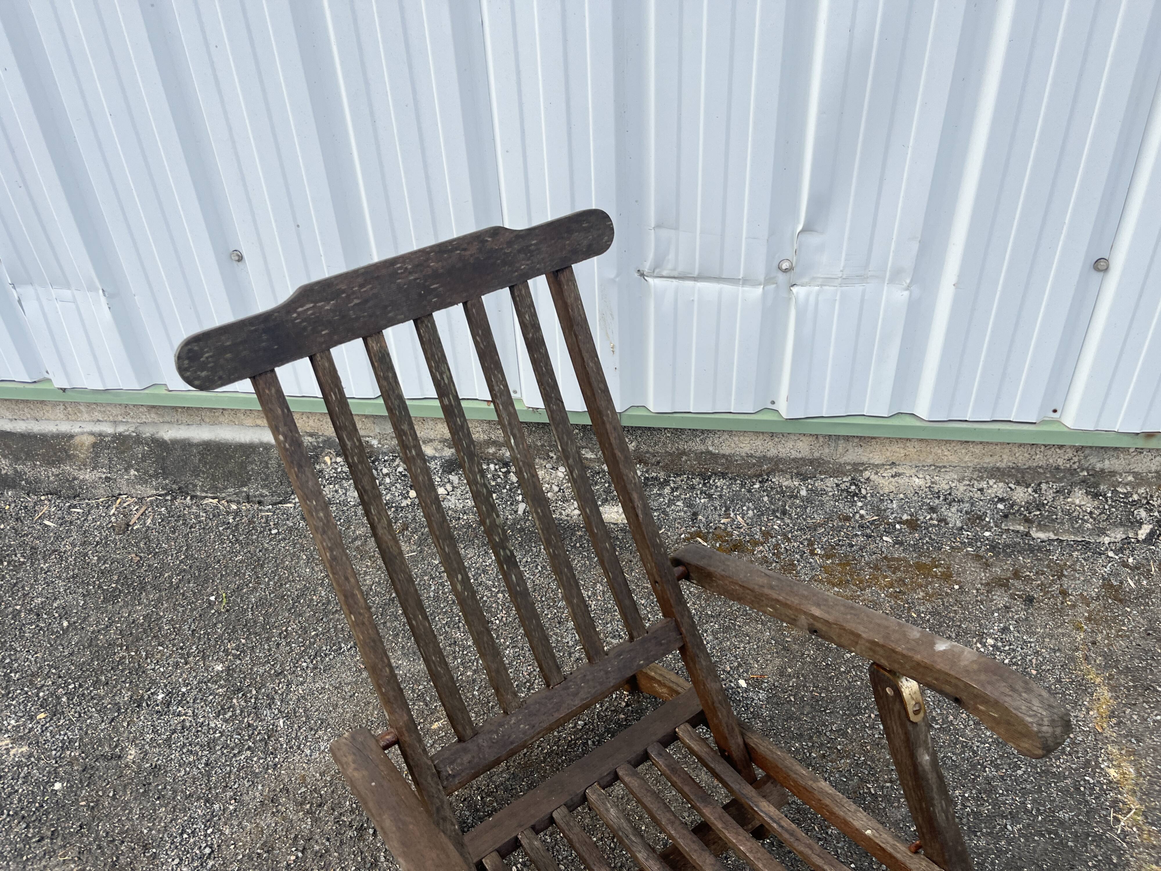 Teak folding steamer deckchair Scan Design - colonial liner style