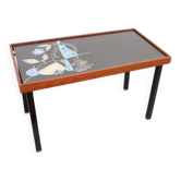 Side table/plant stand in 60s/70s style, made of teak, retro/vintage style.