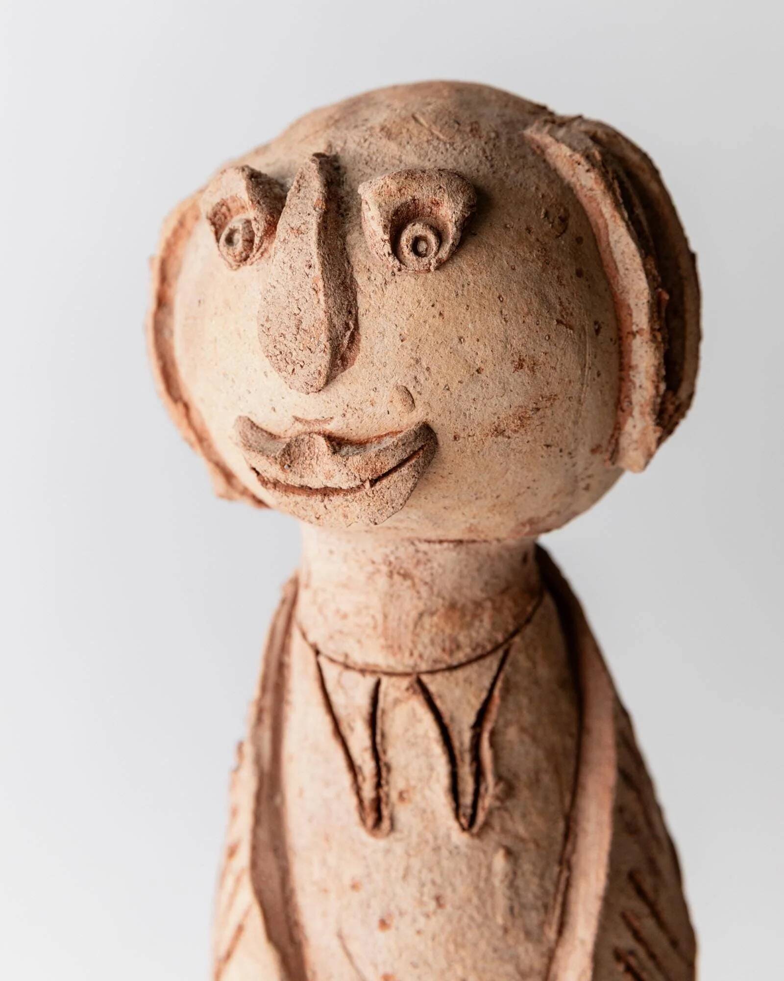 Vintage terracotta ceramic sculpture from the 1960s.