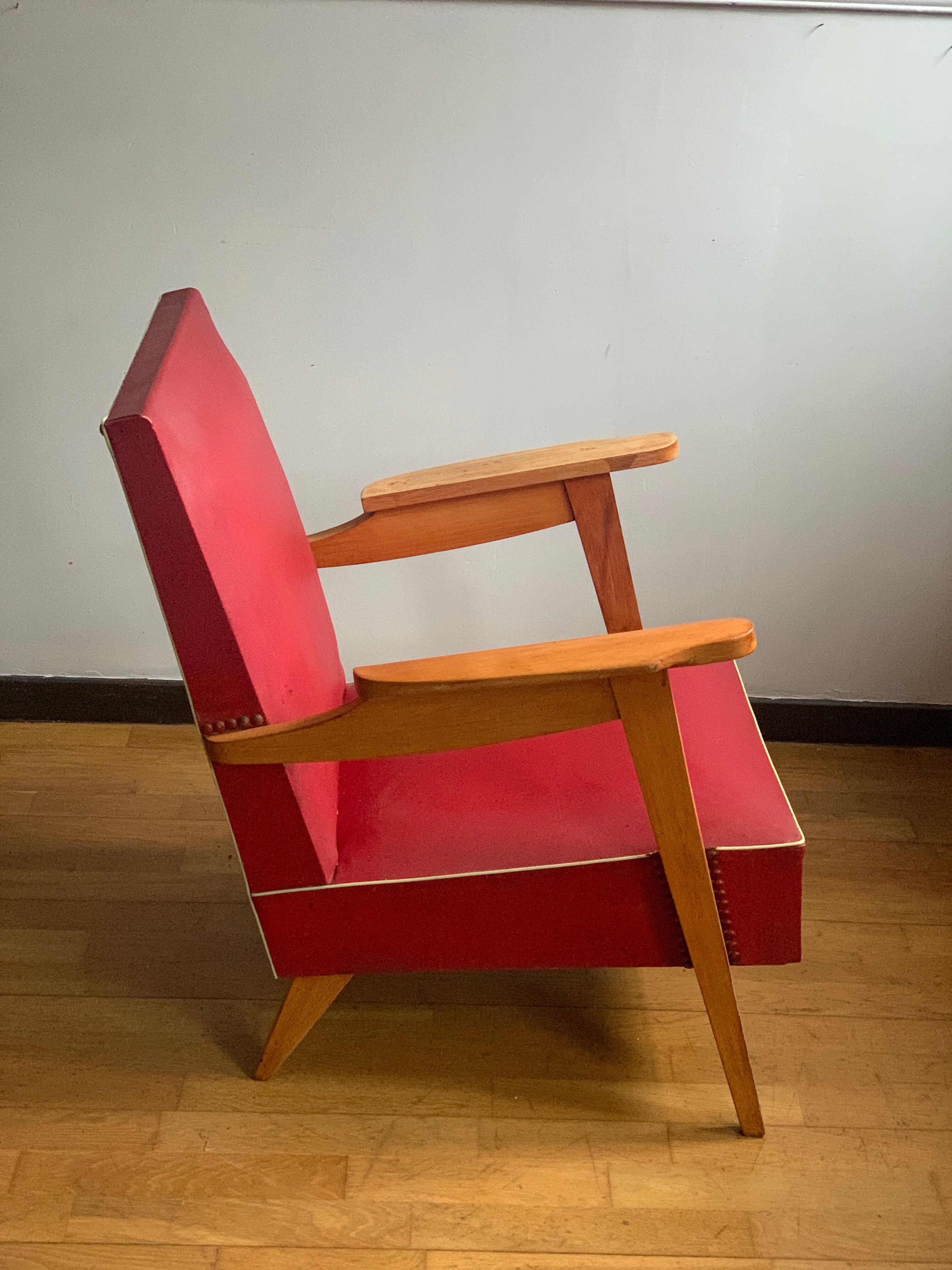Vintage skaï armchair