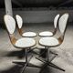 Suite de 4 chaises vintage bois cintré et palissandre. Allemagne, années 60