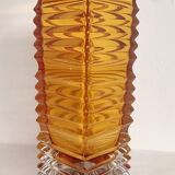 Jarrón de cristal con base de plata. Italia, 1970s
