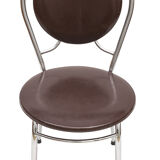 6 chairs Soudexvinyl chocolate, vintage 1970