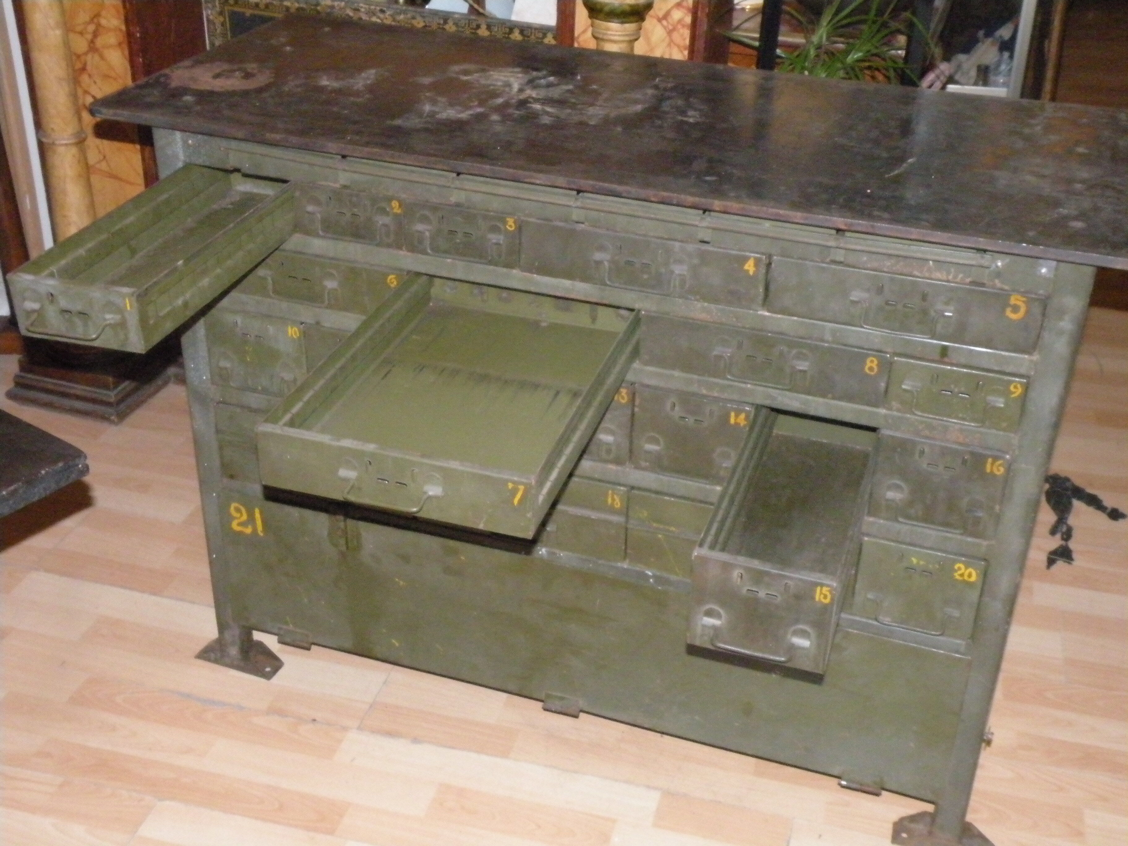 Metal workshop cabinet for a GMC CCKW 353 truck, US Army, World War II, 1941-1945