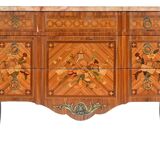 Transitional style commode in marquetry