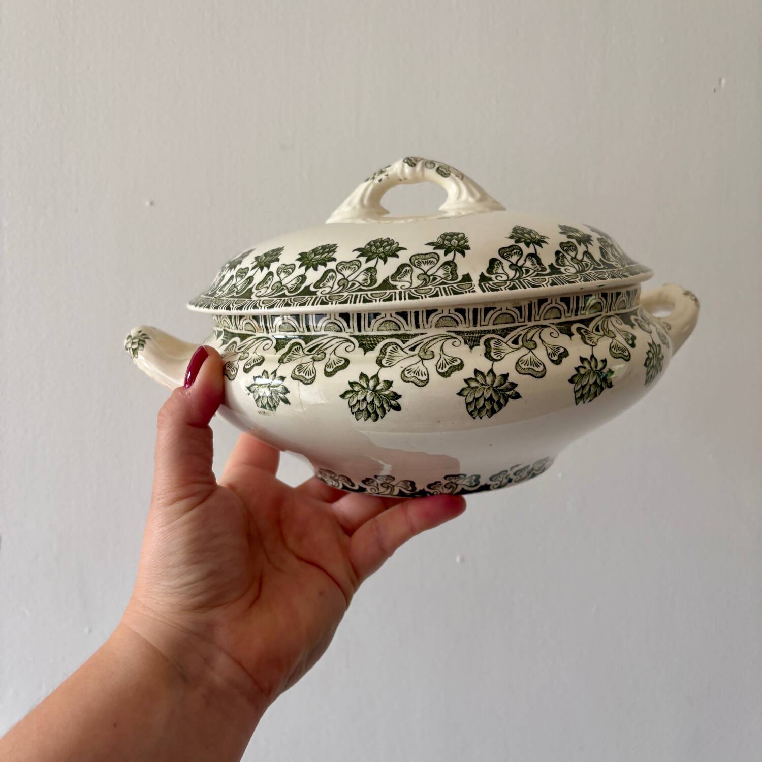 Vintage ironstone tureen and dish - Trèfle de Badonvillier model