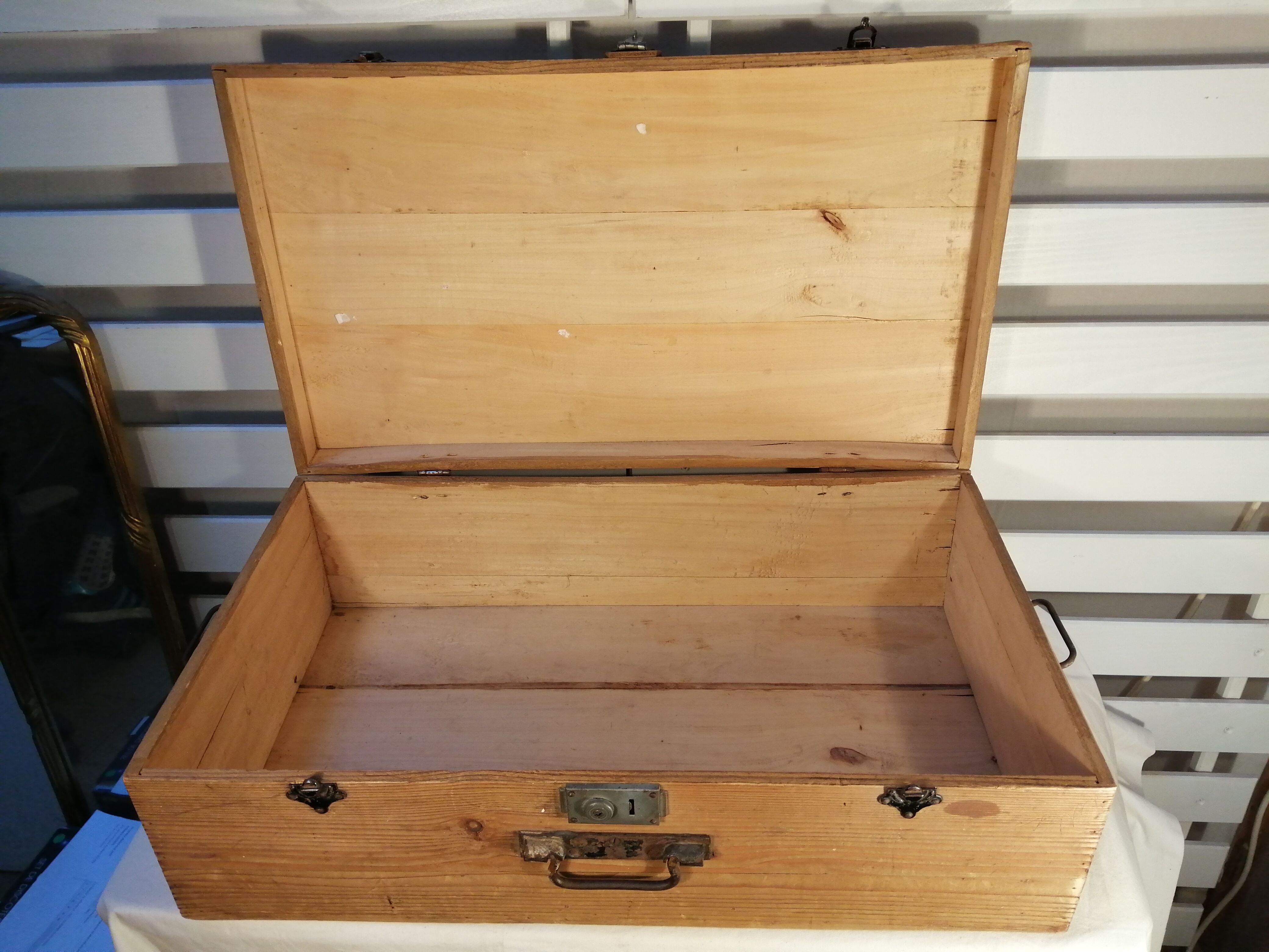 Old wooden suitcase - vintage