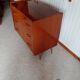 Vintage chest of drawers 3 drawers - varnished teak - Scandinavian style - retro patterns - 60s