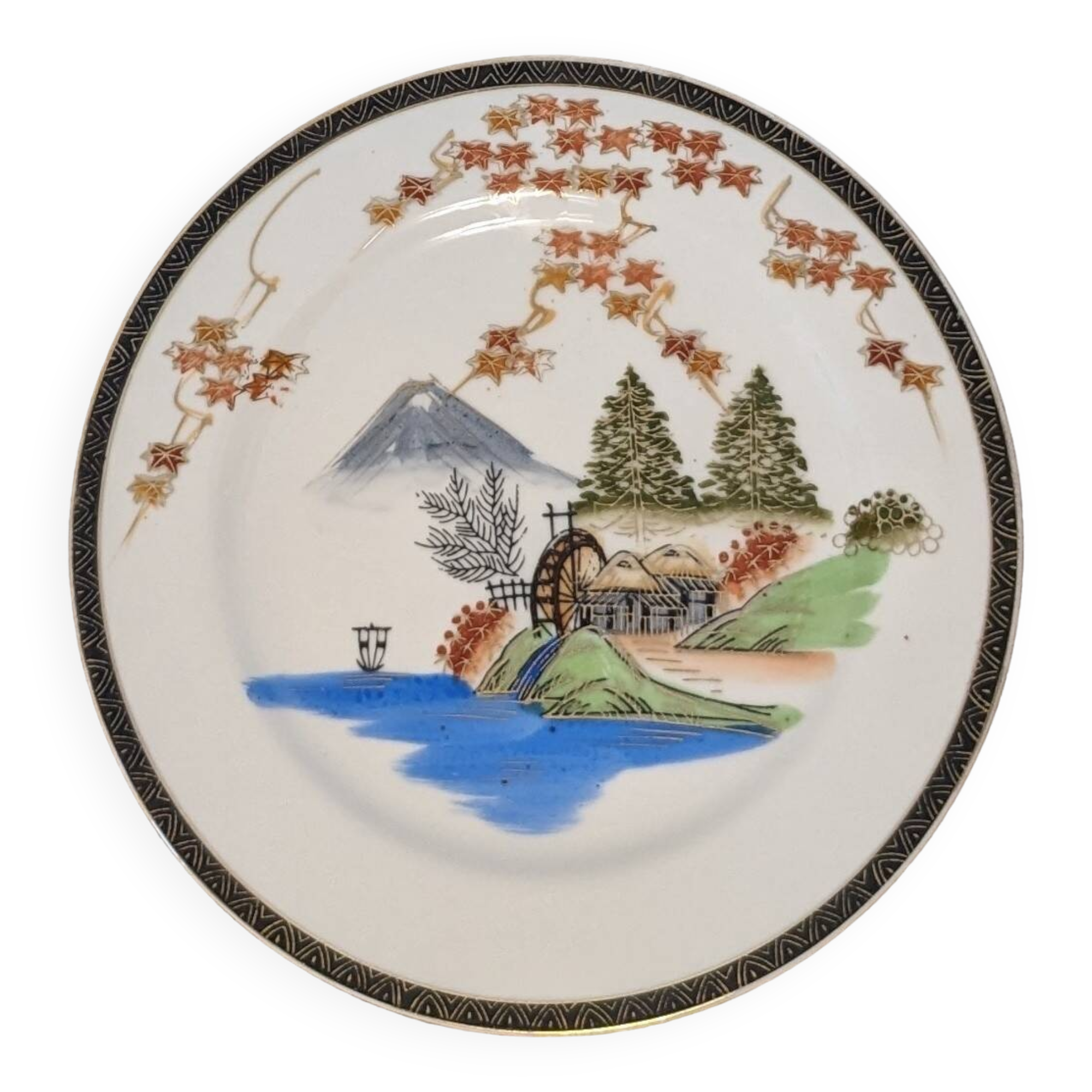 Antique Chinese Hayasi Kutani porcelain plate