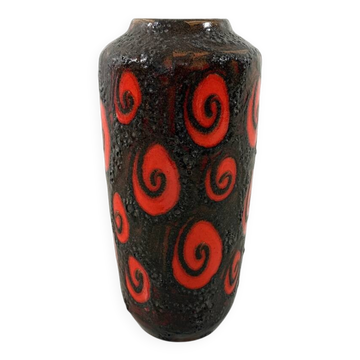 Vase en poterie d'Allemagne de l'Ouest Vase de sol Fat Lava des années 1960