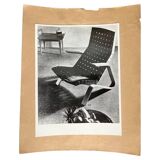 Original photo of Grasshopper armchair by Eero Saarinen for Knoll / USA, 1948
