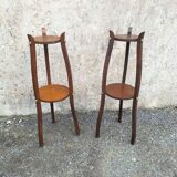 Pair of oak side tables
