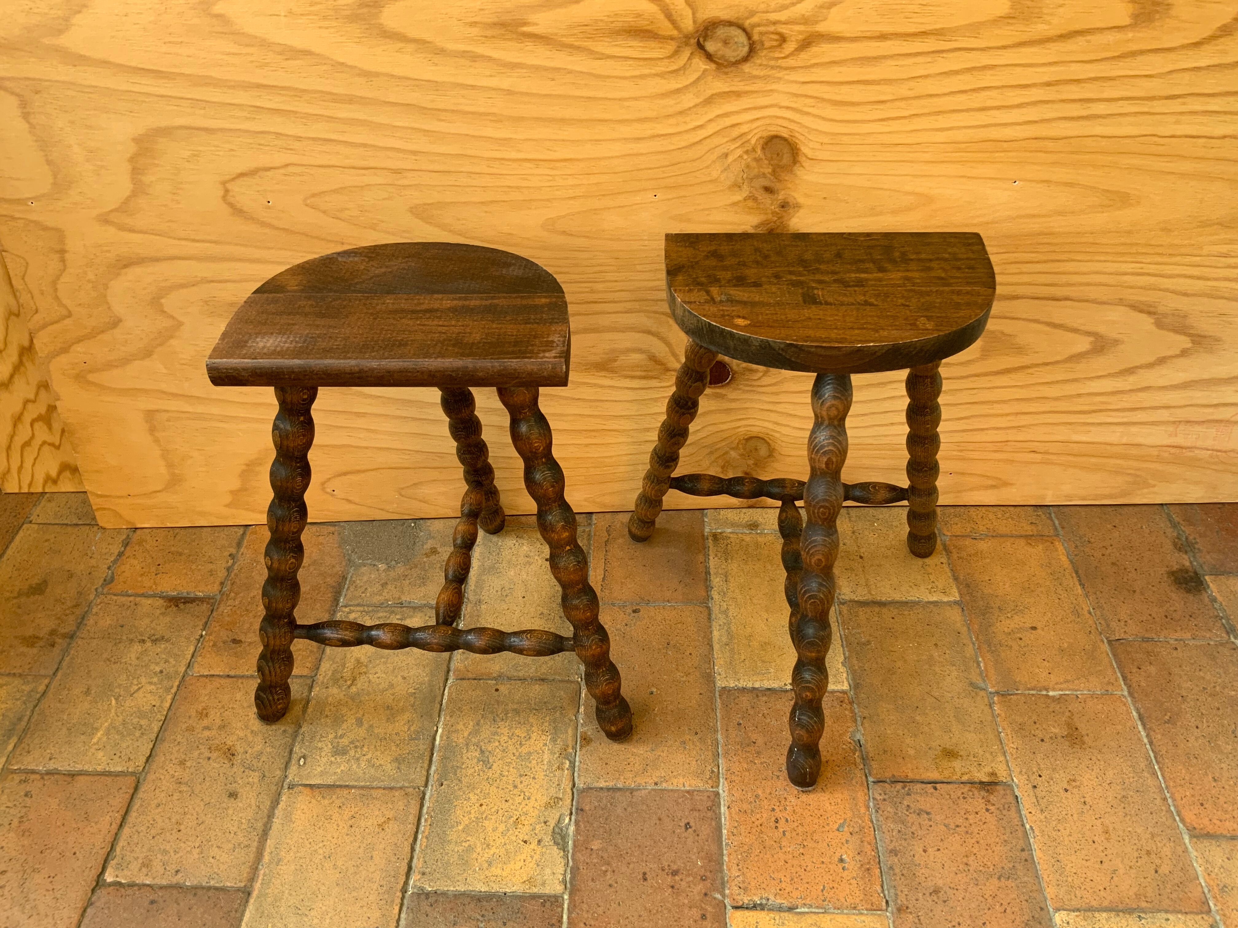 Pair of tripod stools