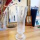 Free-standing glass vase
