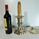 Candle holder pique candle candle old 19 century bronze silver mounted foot lamp