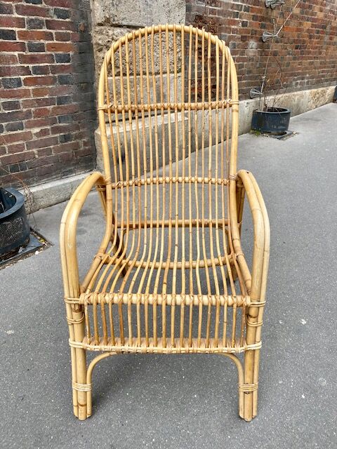 Rattan armchair circa 1960