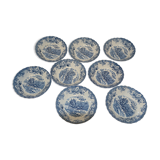 Lot de 8 bols à decor bleu