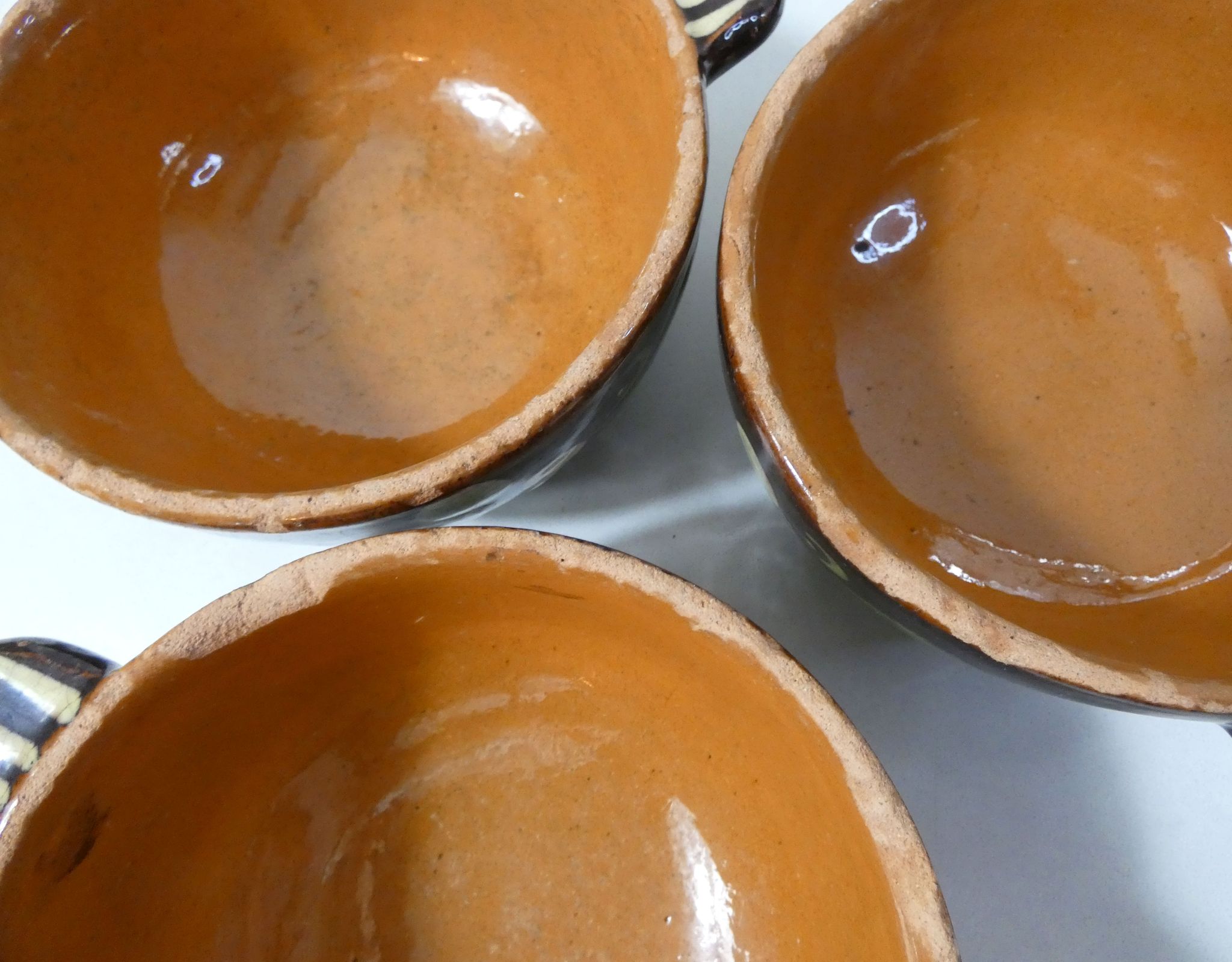 Set of 3 alsatian bowls in glazed terracotta