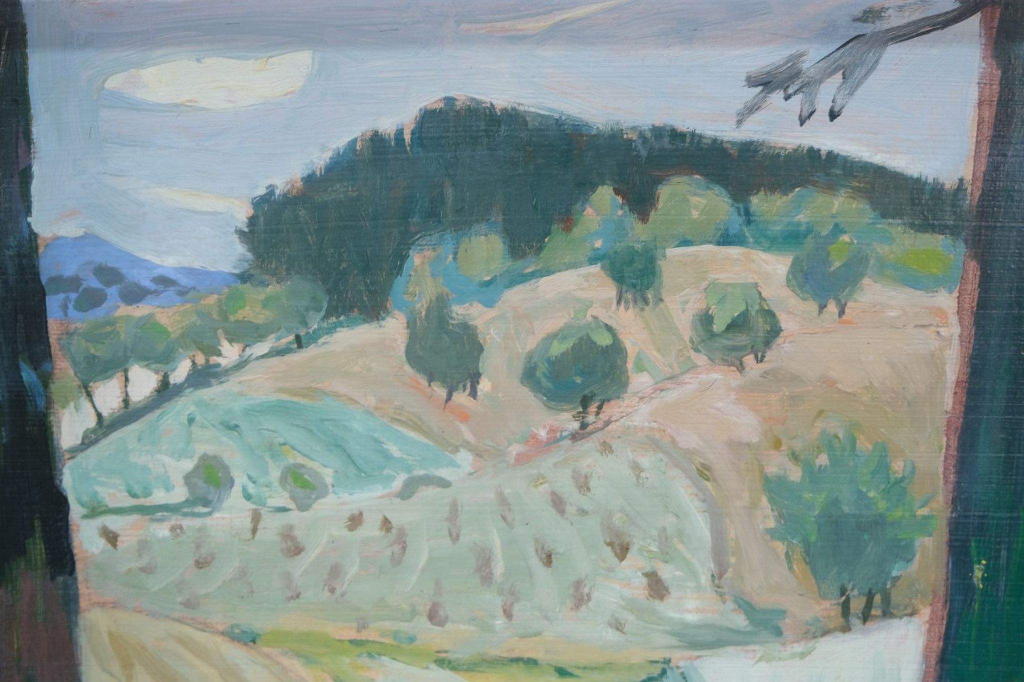 Gerhard Karlmark, Modern Landscape, 1960s, Oil on Panel, Framed