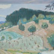 Gerhard Karlmark, Modern Landscape, 1960s, Oil on Panel, Framed