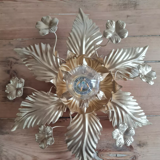Golden brass flower wall lamp