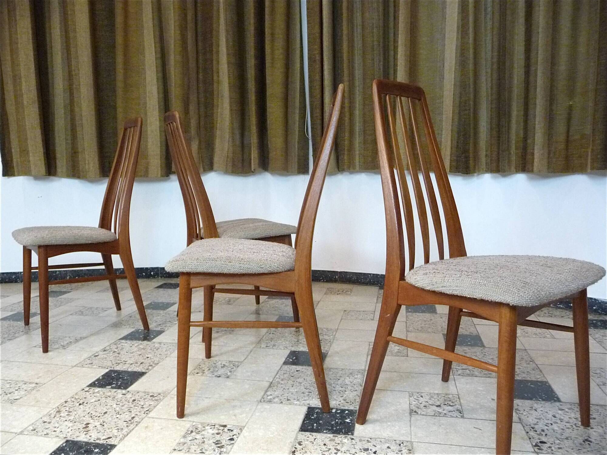 Set of 4 dining room chairs model "Eva" by Niels Koefoed for Koefod Møbelfabrik, Denmark 1960s