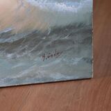 Oil on canvas sea