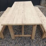 Fir table with bench