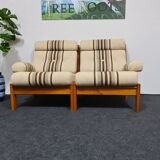 Set de salon vintage des années 70 en teck 6 pièces