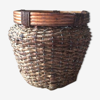 Old wicker and rattan planter