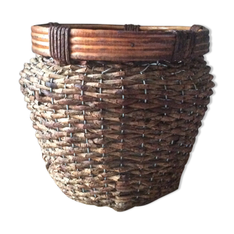 Old wicker and rattan planter