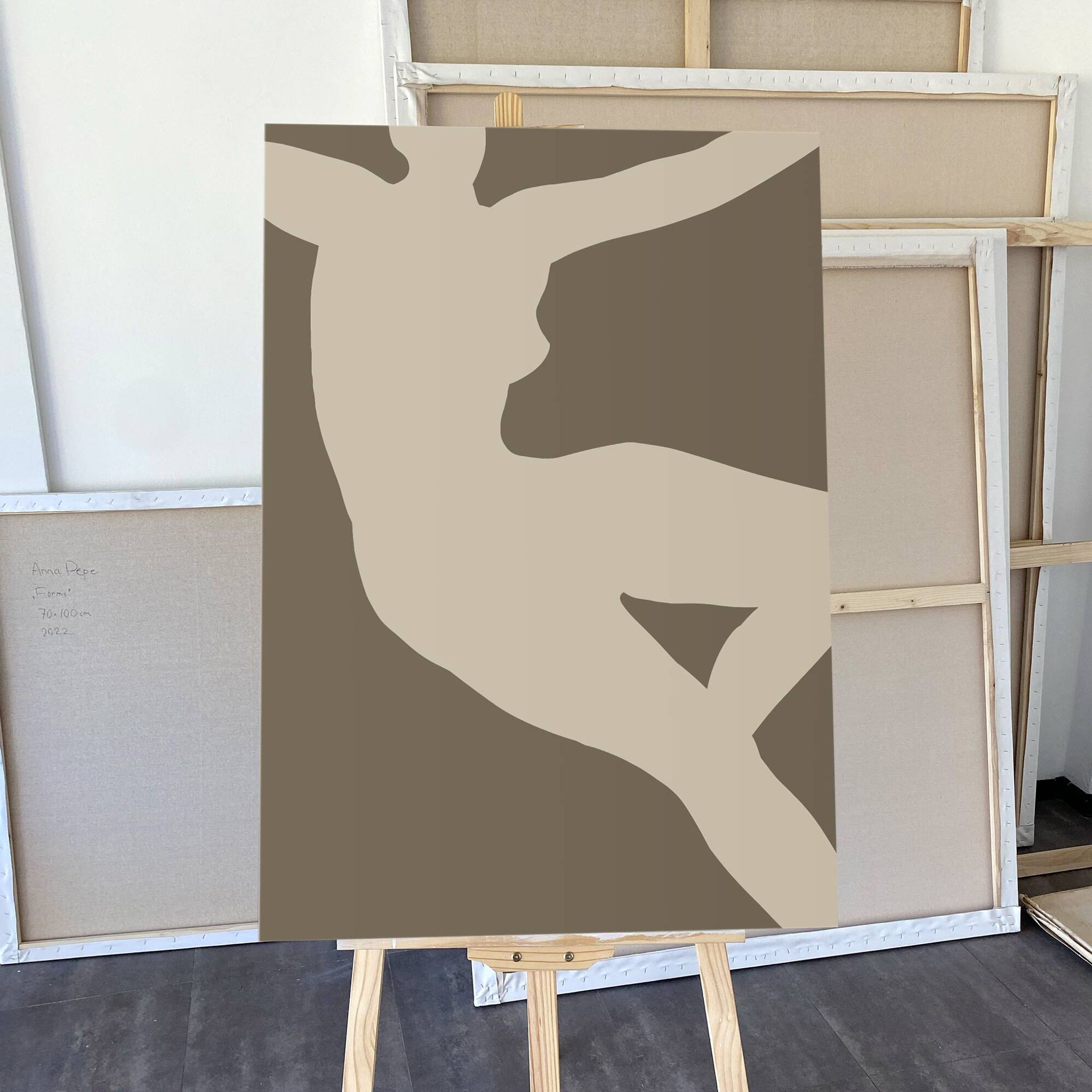 Ensemble de peintures abstraites sur toile, 70x100cm