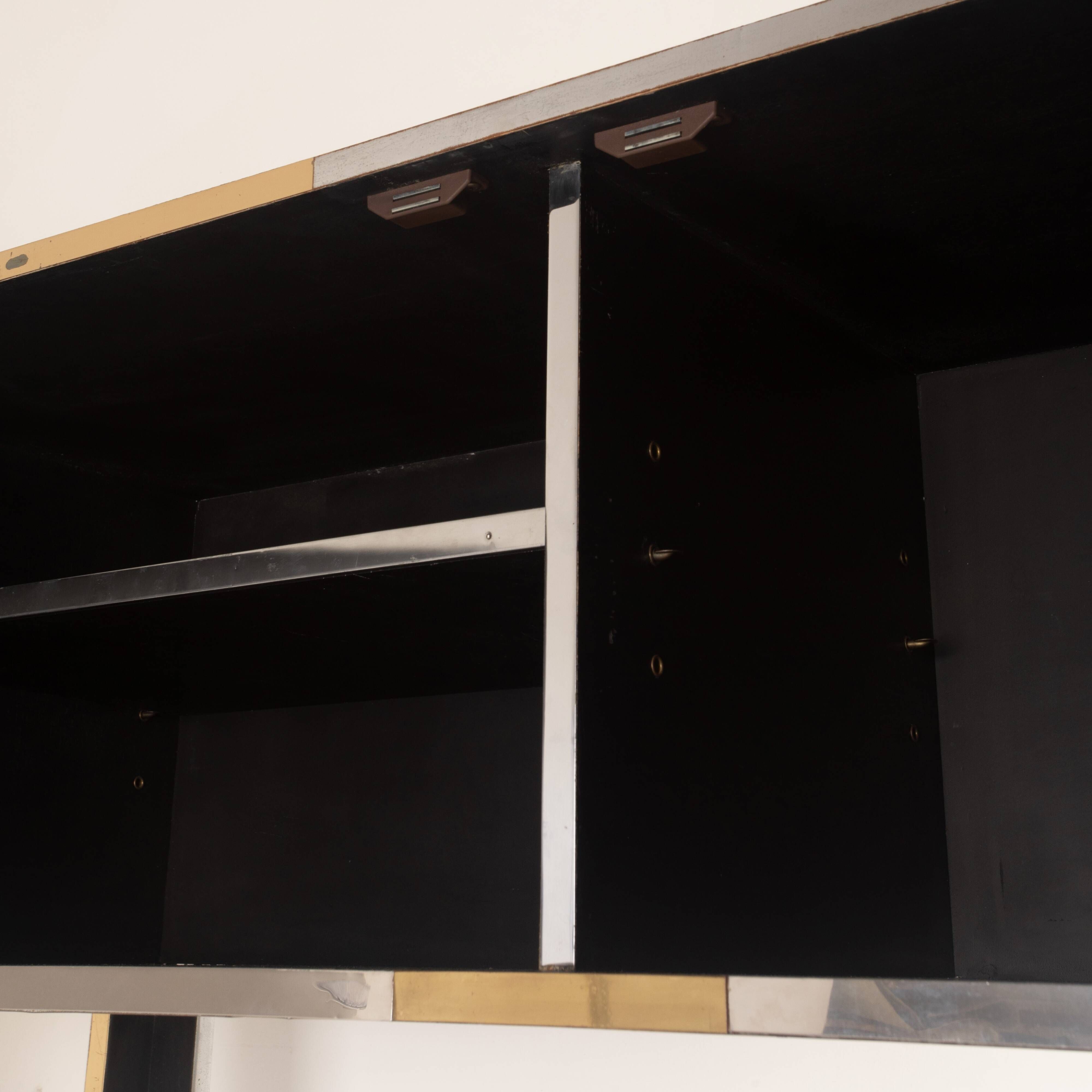 Paul Evans Cityscape Brass and Stainless Steel Bookcase, First Series, 1971
