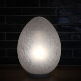 Lampe œuf en verre rose années 70