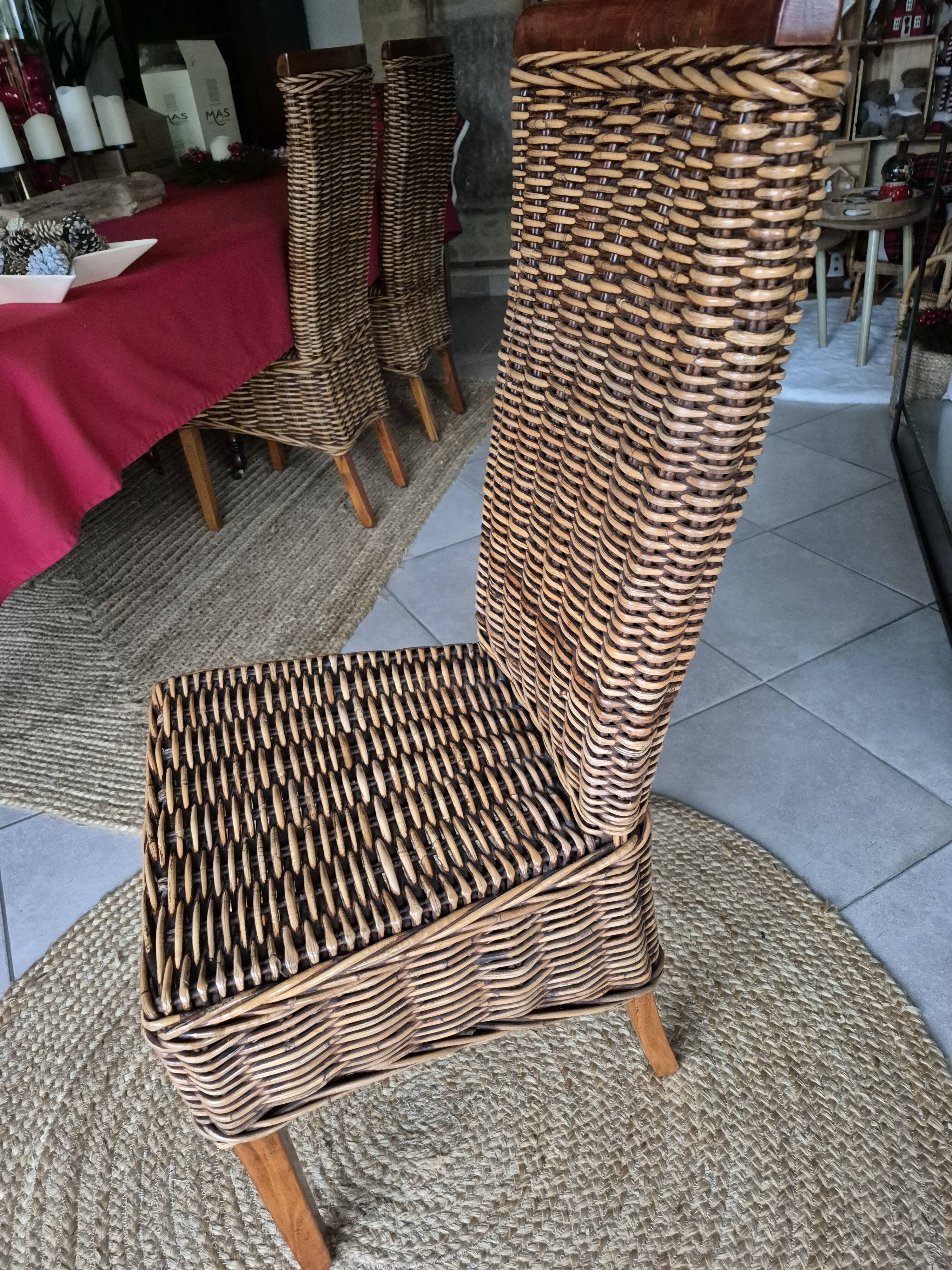 Wood and rattan chair