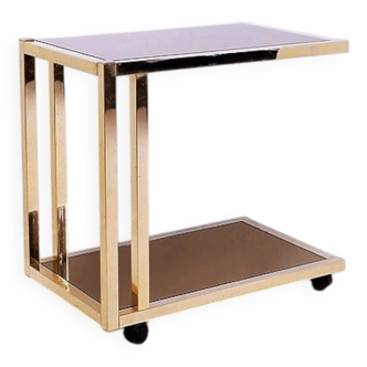 Belgian Gilded Bar Cart from Belgo Chrom, 1970s