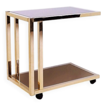 Belgian Gilded Bar Cart from Belgo Chrom, 1970s