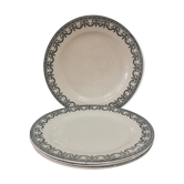 Set of 4 flat plates terre de fer ec Salins Louis XVI garlands