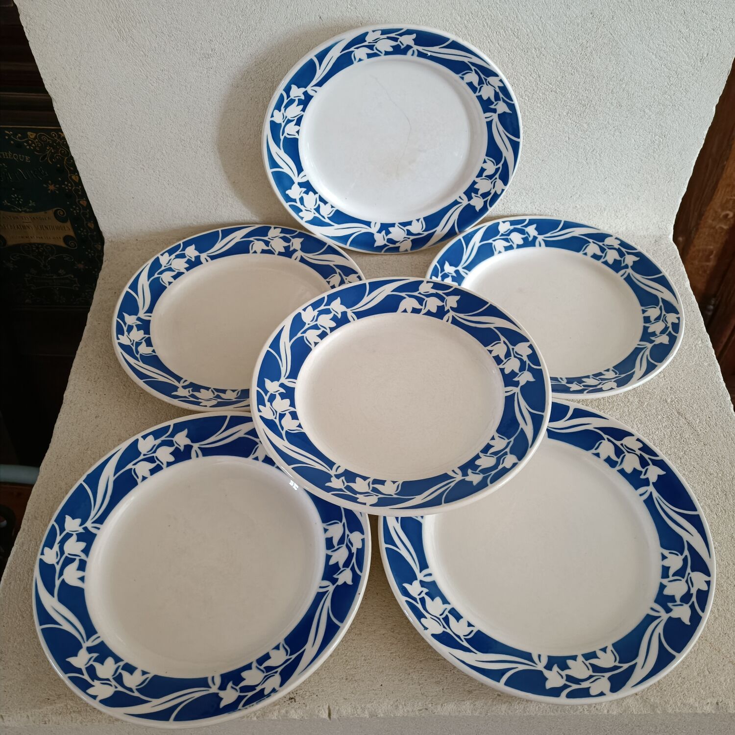 Lot de 6 assiettes terre de fer Badonviller