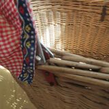 Doll cradle on wicker wheels