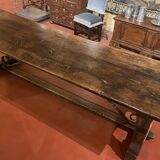 Impressive Spanish monastery table in oak, medieval style, 3m².