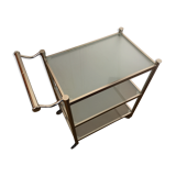 Table roulante metal et verre sable