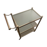 Table roulante metal et verre sable
